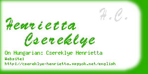 henrietta csereklye business card